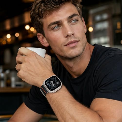 Image of Tactical Nylon Bands for Apple Watch Ultra 3 2 Band Series 11-1 /SE Men | Rugged Breathable Fabric, Nato Adjustable Sport Strap with Reinforced Connector for iWatch Ultra 49mm 46mm 45mm 44mm 42mm L