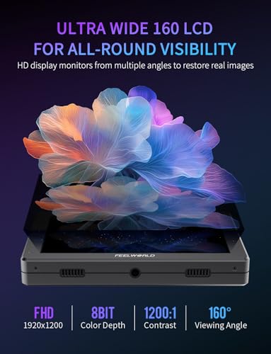 Image of FEELWORLD T7SPRO 3G-SDI 2000Nit Aluminium Camera Field Monitor 7 Inch 1920x1200 IPS DLSR Video Monitor with 4K HDMI in /Out 3D LUTs Waveform 9:16 Marker F750 4400mAh Battery Hot Shoe Mount and Bag