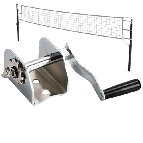 Herramienta tensora de red de voleibol | Tensor de red de voleibol de manivela | Cabrestante de metal profesional para entrenamiento de gimnasio, competencia formal, escuela, deportes al aire libre