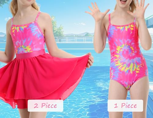 Girls Swimsuit One Piece Bathing Suit Sleeveless Swimwear Matching Skirts for Toddler Kids Swim Surfing3