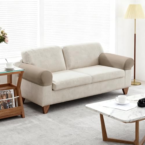 KinCam Couch Cushion Covers, Stretch Sectional Couch Covers Sofa Cushion for L Shaped Couch Cover Washable Sofa Slipcovers Sofa Covers(2PC Armrest Covers, Khaki) — view 4