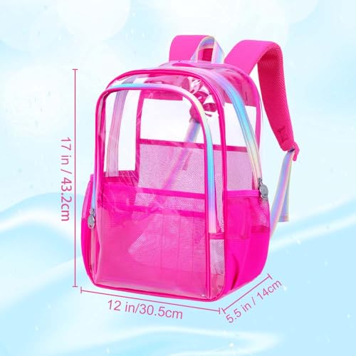 Image of AGSDON Clear Backpack, Heavy Duty Transparent Bookbag, See Through PVC Backpacks for Women Men