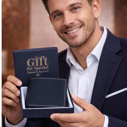 Image of Gift For Special Genuine Leather Men's Wallet - Gift for Him - Father Friend Purse Gift - Surprise Your Husband