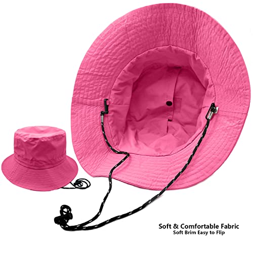 Image of woogwin Waterproof Bucket Rain Hat with Chin Strap Quick Dry Packable Boonie Sun Hat Safari Hat UV Protection