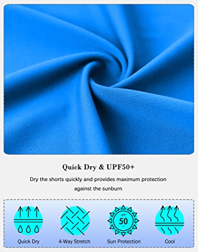 Image of SANTINY Women's High Waisted Swim Shorts with Pockets UPF50+ Long Board Swimming Shorts for Women with Liner