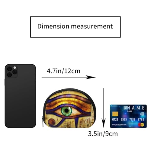 Portable Coin Purse Eye-Of-Horus-Hieroglyphs Mini Zippered Money Pouch Card Holder2