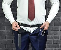 Purabelle Men’s and Women’s Nylon Elastic Slip Adjustable Shirt Stay Clamps Holder Tucker Garter Belt Free Size