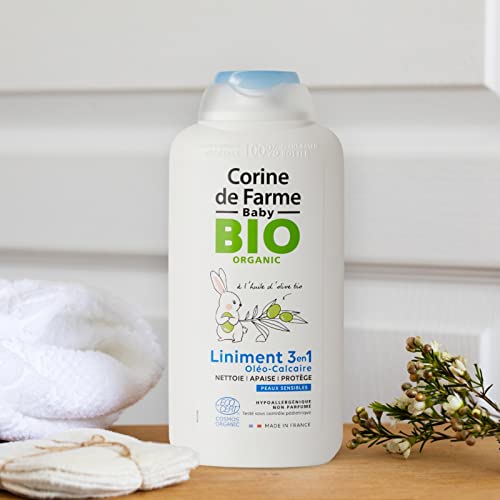 Corine de Farme -3 en 1 Liniment Oléo-Calcaire - Certification Bio ECOCERT COSMOS, Enfants - 500ml (Lot de 2)