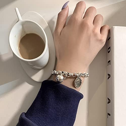 Miniatura 5 de Nbsameng 925 Sterling Silver Link Chain Bracelets for Women Teen Girls, Adjustable Bracelet, Holiday Gift