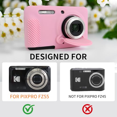 Funda para cámara Kodak PIXPRO FZ55 silicona suave rosa miniatura 2
