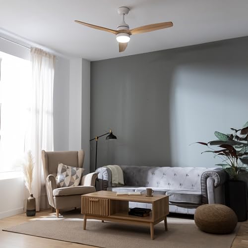 Cecotec - Deckenventilatoren mit Licht EnergySilence Aero 5275 LightWood, 132 cm mit 40W DC-Motor, Fernbedienung, Doppelhöhe-LED, Timer… – Ansicht 4