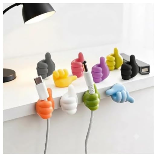 Cord Holder for Nightstand Thumb For Charging Cords, Mix Colors, 10pcs
