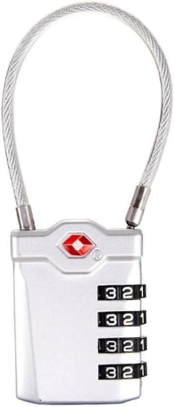 POPETPOP 2Pcs Combination Luggage Lock Lightweight and Portable Suitcase Padlocks with Open Red Indicator for Travel and Outdoor Safety Silver Black