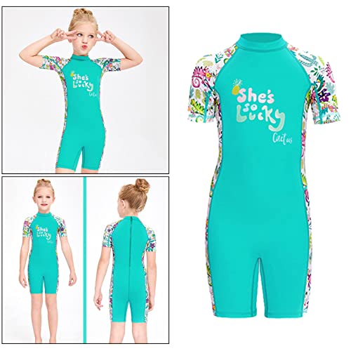 YIJU UPF 50+ Maiô infantil de uma peça com zíper surfe mergulho roupa de banho rash guarda meninas m