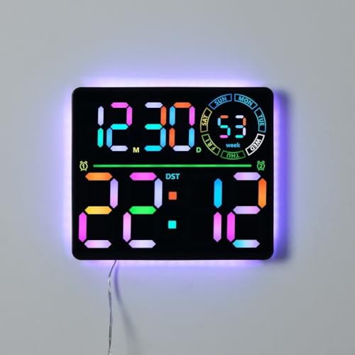 Horloge murale numérique LED effet transition couleur RVB modèle B - 5