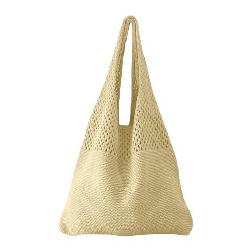 Sac à bandoulière en cuir tissé grand format style crochet vintage pour femme chic