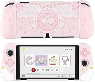 GeekShare Urocze etui kompatybilne z konsolą Nintendo Switch OLED i Joy Con- amortyzacja wstrząsów i odporna na zarysowania, smukła obudowa z ergonomicznym designem do modelu Switch OLED - Star Wings