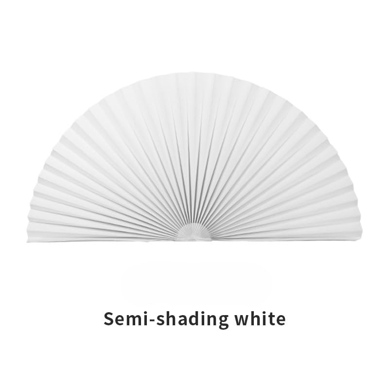 Generic Blackout Arch Window Shade - 72x36 Inch, Half Moon Pleated Paper Shade for Room Darkening, Blackout Blinds for Bedroom,Livingroom Windows (White)