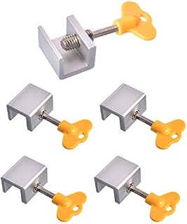 KISEER 5 Pack Sliding Windows Lock Stopper Aluminum Alloy Door Security Lock Stop