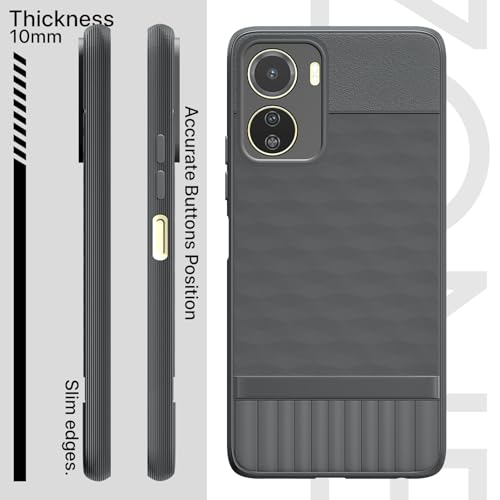 Image of Pikkme Back Cover for Vivo Y16 Camera Protection 3D Hexa Cube Design Silicone Protective Bumper Case (Grey)