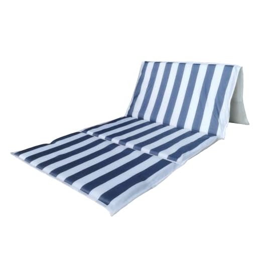 ODYSSEE Matelas de Plage Pliable Sandy a Rayure Bleu et Blanc 155x55cm, épaisseur 2,5cm