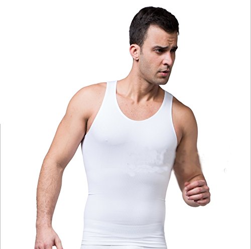 ZEROBODYS Hombres Cómodo Chaleco de Compresión Shaper Cuerpo Fresco Activa SS-M07 (Blanco,...