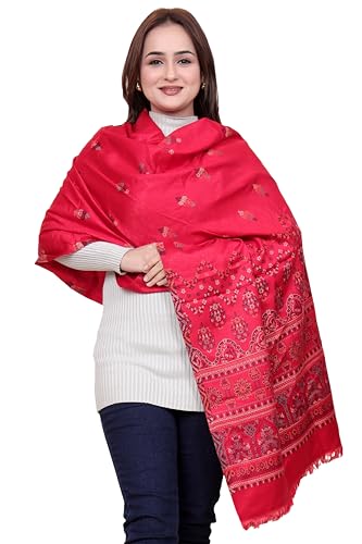 Image of KRITI Paisley Design Woollen Beige Color Shawl For Women