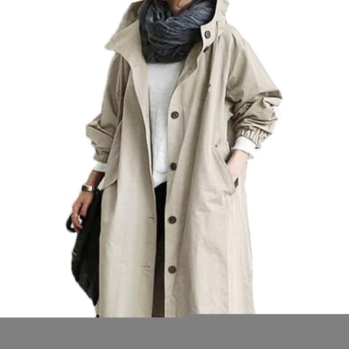 Women'S Trench Jackets 2025 Rain Jacket Loose Winter Hooded Oversized Elegant Windbreaker Comfortable Coat Outwear2