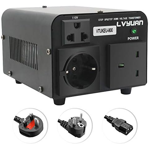 800 Watts Voltage Transformer, Step Up Step Down Voltage Converter, with US & UK & EU outlets for UK to US & EU to US 220V-110V & 110V-220V Cantonape Cover