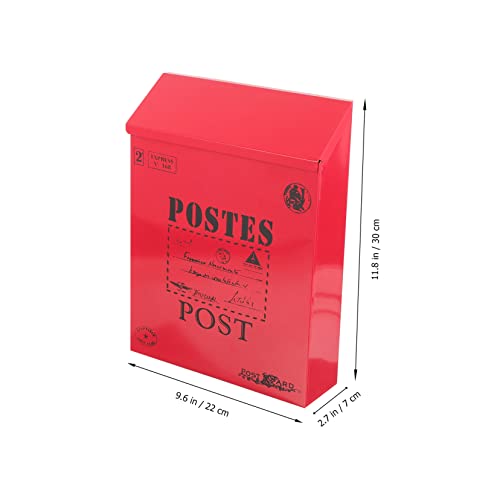 Yardwe Wall Mounted Mailboxes Mailbox Box Tin Mailbox Iron Hanging Wall Mount Mailbox #TOP6