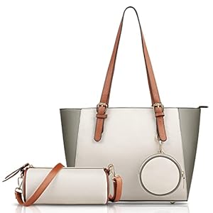 Flintronic Vrouwen Dames 3 Stks Handtas Set, Handvat Tas Totes Satchels Crossbody Schoudertassen en Portemonnee Clutch, dames PU lederen handtas, inclusief portemonnee en messenger bag