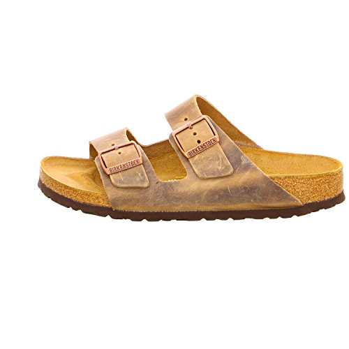 Image of Birkenstock Womens Arizona Tabacco Brown Waxy Leather Sandals 39 EU (M6 /L8 US) N 352203