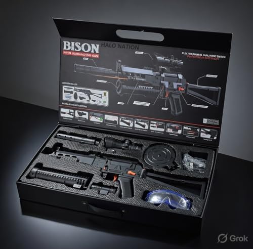 Image of HALO NATION PP-19 Bizon Russian Submachine Gun Toy Scar Gun Shoot Water Crystal Balls, Battery Operated Automatic Continuous Power Shots Electric Gun Toy Assault Rifle Toy