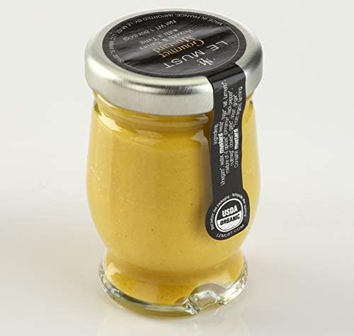 Le Must Organic Yellow Mustard Mini Glass Bottle 1.8 ounce - pack of 12 jars - Roomservice