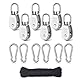 12 Stück M15 Umlenkrolle, 6 Stück Umlenkrolle M15 & 6 Stück Karabiner M4 mit 30M Nylonseil, Edelstahl Umlenkrollen für Drahtseile Seile Bis 6mm Durchmesser, Tragkraft 35kg Rolle für Seilwinde