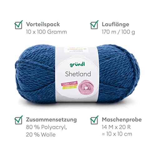 Lana de invierno suave color azul Gründl para tejer ropa de abrigo cómoda en casa 3