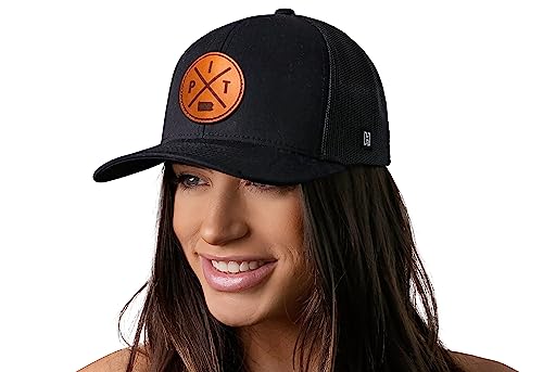 Image of HAKA State City Trucker Hat for Men & Women, Adjustable Baseball Hat, Mesh Snapback, Sturdy Outdoor Black Golf Hat