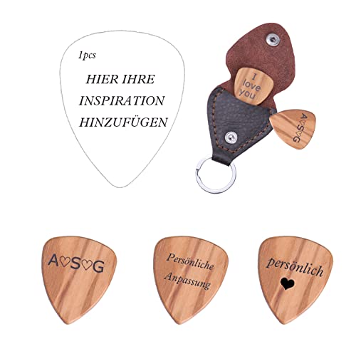 Personalisierte Custom Plektren，OXYEFEI Anpassbare Text Guitar Pick Laser Engraving Custom Plektrum 1 Stück