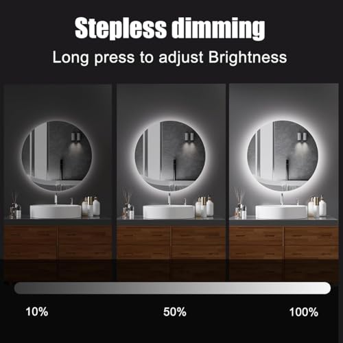 Miroir de salle de bain LED variable anti-reflet pour maquillage - 5