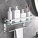 GeekDigg Glass Shelf with Towel Bar, 15.2 x 4.5 Inches, Wall Mounted Bathroom Organizer
