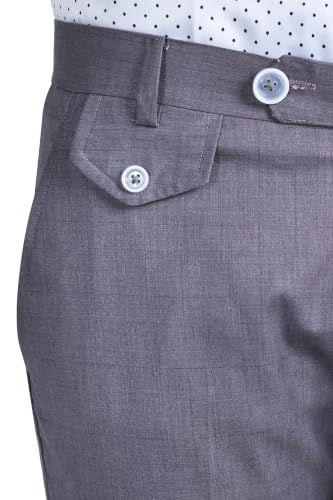 Image of Men's Formal Slim Fit Trousers | Premium Poly Viscose Blend Office Wear Flat Front Pants | Wrinkle Resistant Business Casual Pants | Length 41 Inches.