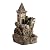 Alpine Corporation USA1164 Outdoor Floor Tiered Fairy Castle Waterwheel Water Fountain with Realistic Stone Look, 35", Brown