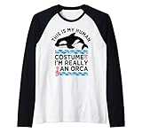 Photo Gallery killer whale this is my human costume i m really an orca maglia con maniche raglan Photo Gallery killer whale this is my human costume i m really an orca maglia con maniche raglan