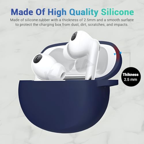 Image of KACA Protective Shockproof Silicone Cover Case with Buckle Compatible with Oppo Enco X2 (Midnight Blue)