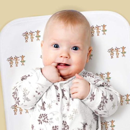 Azeeda 'Dancing Reindeers' Baby Burp/Wash Cloth (BC00029988)2