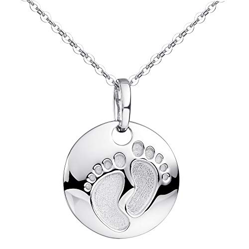 Pendentif pied de bébé MATERIA en argent 925 rhodié avec chaîne