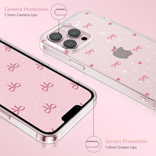 Coque paillettes iPhone 14 Pro Max rose antichoc souple