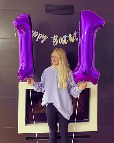 Image of 1 Balloon Numbers Birthday Decorations, 40In Purple Balloons for Men Women | Eye-catching Appearance, Perfect Decorative Centerpieces, Convenient Self-sealing Structure, Widely for Various Occasions