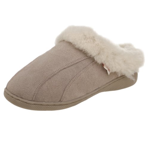 Tamarac by Slippers International Women's Cozy Sheepskin Clog Slipper,Sand,6 M