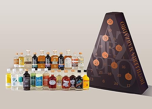 Marzadro Adventskalender Marzadro mit 24 hochwertigen Spirituosen – Distilleria Marzadro (4 x 0,1l & 20 x 0,05l)